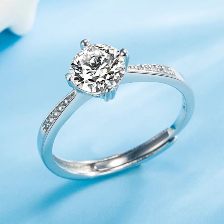 925%20Sterling%20Silver%20Open%20Ring%20CZ%20Simulated%20Stackable%20Ring%20Platinum%20Plated%20Eternity%20Bands%20for%20Women%20-%20Image%202