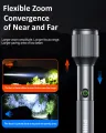 PHILIPS 24W Zoomable LED Flashlight Torch 1000 LM, 2000mAh Rechargeable Torch Light, Aluminum Alloy Handheld Flash Light for Home, Camping, Hiking, Emergency.