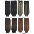 【Clearance sale】 20 colors 16 clips Long Straight Synthetic Hair Extensions Clips in High Temperature Fiber Hairpiece.