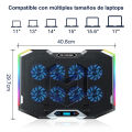 Laptop Cooling Pad, 8 Fans 6 Gear Laptop Cooler, 6 Height Adjustable Laptop Stand, RGB Gaming Cooling Pad for 11-17.3 inches Laptop.