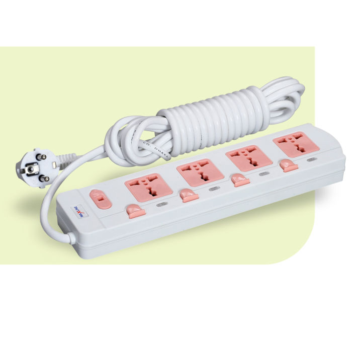 Maxline 4 Gang Multi Extension Socket Model: ML-348-2 Pin Plug/3 Miter ...