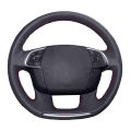 Car Steering Wheel Cover For Citroen C4 C4L 2011-2015 DS4 Customize DIY Steering Wrap Microfiber Leather Hand Sewing. 