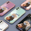 ZeroQiQi for Realme X Back Cover Gentle Girl Luxury 6D Plating Case Side Pattern Soft Silicone Square Phone Cases + Free Lanyard.