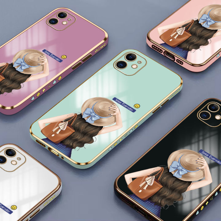 ZeroQiQi%20for%20Realme%20X%20Back%20Cover%20Gentle%20Girl%20Luxury%206D%20Plating%20Case%20Side%20Pattern%20Soft%20Silicone%20Square%20Phone%20Cases%20+%20Free%20Lanyard%20-%20Image%203