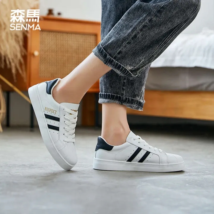 Senma%20Girls%20Little%20White%20Shoes,%20Versatile%20Spring%20Autumn,%20Flat%20Bottom,%20Lightweight%20and%20Minimalist,%20Thin%20Student%20Breathable%20Casual%20Board%20Shoes%20-%20Image%202