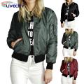 Winter Jacket Solid Color Streetwear Women Spring Coat.