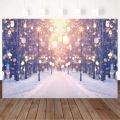 Mocsicka Winter Forest Photography Backdrop Snow Scene Snowfield Pine Tree Snowflake Photo Background for Photo Studio Photocall. 