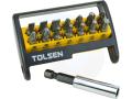 TOLSEN 15Pcs Magnetic Screwdriver Bit Set (Phillips & Flat) For Drill Model: 20365. 