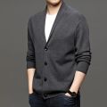 Korean Cardigan Men's Sweater Knit Top Male Clothes Black Long Sleeve V-Neck Wweater Oversize Sweater Jacket Men's Coat S-3XL.