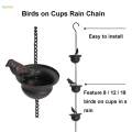 Bird Rain Chains for Gutters Cup Rain Chain Rainwater Diverter Outside Replacement Downspouts 240cm for Sheds Awnings Outdoor Divert Water. 