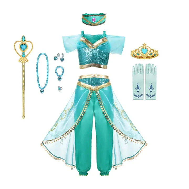 Pants%20Birthday%20Party%20Halloween%20Latin%20Magic%20Lamp%20Princess%20Jasmine%20Princess%20Dress%20Dress%20Up%20Costume%20Girls'%20Day%20Fantasy%20Top%20Long%20-%20Image%203