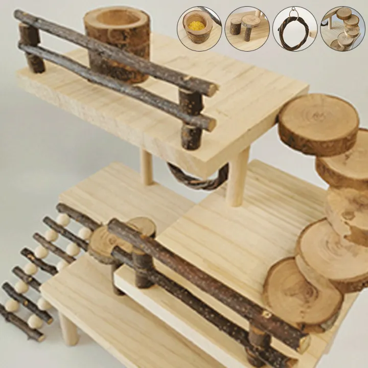 Qiunery%20Wooden%20Hamster%20Platform%20With%20Fence,%20Climbing%20Ladder%203-Tier%20Handmade%20Guinea%20Pig%20Playground,%20Small%20Animals%20Exercise%20Activity%20Toy%20For%20Parrot,%20Gerbil,%20Squirrel%20-%20Image%203