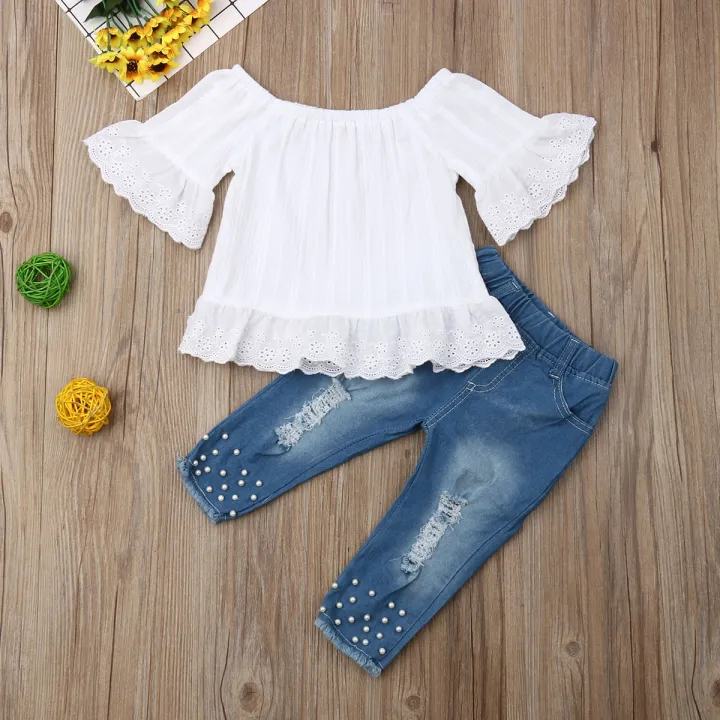 %E3%80%90KuaKe%20Mall%E3%80%91(New)%20baby%20girl%20lace%20shirt%20T-shirt%20tops%20long%20pants%20jeans%20clothes%20set%20-%20Image%207