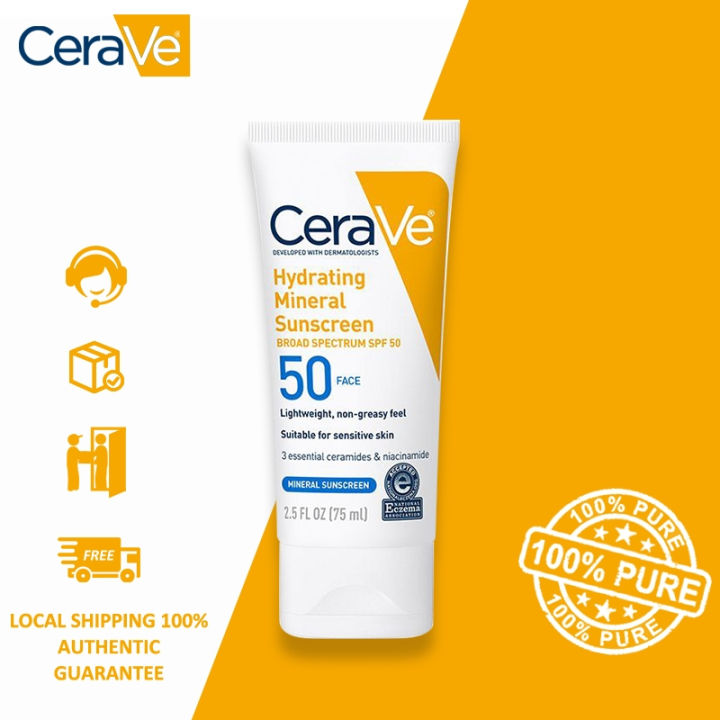 Cerave%20Hydrating%20Mineral%20Sunscreen%20SPF%2050%20Face%20for%20Sensitive%20Skin%2075ml%20-%20Image%202