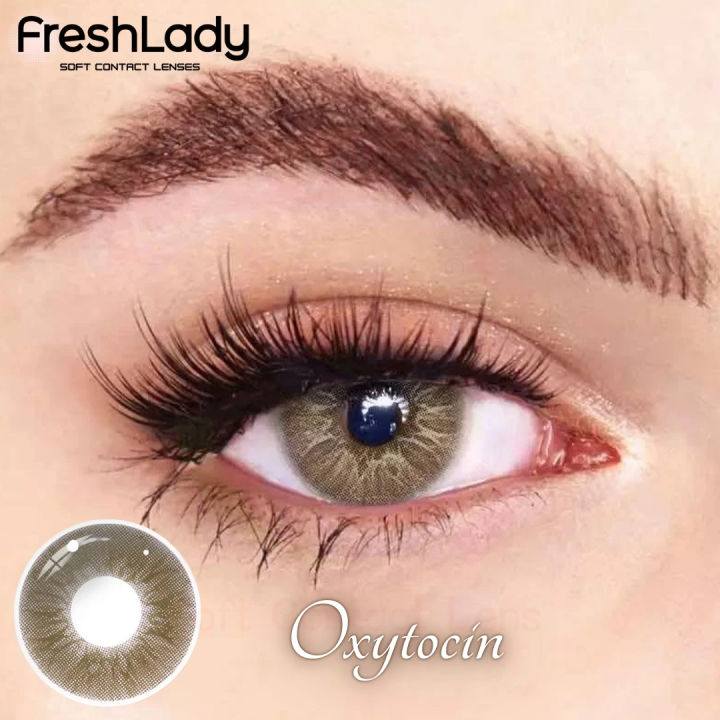 New Freshlady Oxytocin (Brown) Color Contact Lens With Regular Kit Box For Men and Women.1pair Premium Quality Freshlady Color Contact Lens For Eye fashion Makeup. Freshlady Love Story Series. #oxytocin