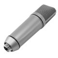 Professional Studio Record Condenser Microphone U87 With Shock Mount, XLR to 3.5mm Audio cable, Mic Foam For Mobile Computer laptop Gaming Podcast Silver. 