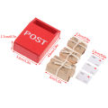 1Set 1:12 Dollhouse Miniature Letter Box Red Mailbox With Mail Sack Postcard Fairy Garden Door Furniture House Decor Toy. 