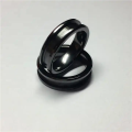 6MM Beveled Edge Center 3mm Groove black Ceramic Blank Ring For Inlay Women jewelry.
