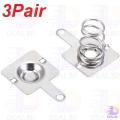 Metal Battery Spring Terminal Nickeling Plate Connector- 3Pair Holder Steel Contact Copper Wire Positive Negative Conversion Remote For AA AAA 18650 14500 Etc. Batteries. 