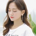 High-end long square metal ball tassel elegant earrings pearl tassel earrings feminine long earrings Tassel Drop Dangle Earrings.