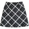 French red plaid woolen half women's 2023 autumn/winter high waisted slimming A-line skirt, buttocks wrapped skirt.