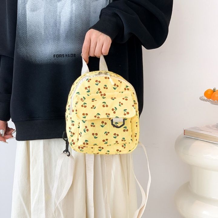 Mini Backpack Corduroy Small Backpacks Simple Casual Student