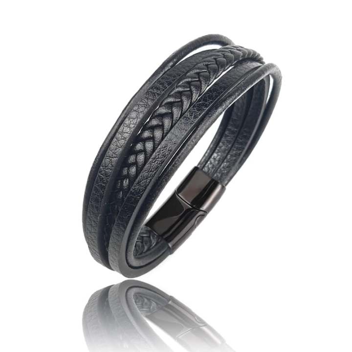 Leather%20Bracelet%20Men%20Stainless%20Steel%20Top%20Quality%20Jewelry%20Male%20Black%20Braided%20Fashion%20-%20Image%203