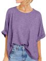 Loose Women's T-Shirts, Casual Pants, Wide Collar, Short Sleeve T-Women's Shirt, OJolee Jocoo Summer Women's Solid Color Shirt. 