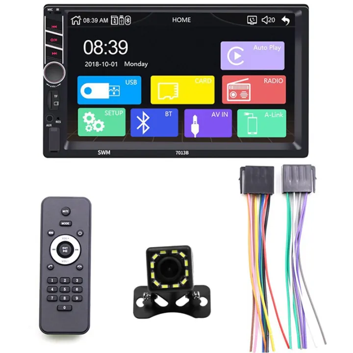 Universal 7Inch CarPlay Car Radio HD Multimedia Touchscreen MP5 Player Bluetooth USB FM Camera Mirror Link 7013B Car Stereo 2 Din 12LED Camera