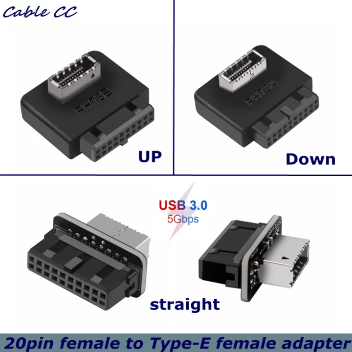 Motherboard USB Header 20Pin/19P to USB 3.1 Type-E A-Key Internal ...