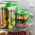 Clear Square Fridge Organizer Storage Home Rotating Storage Rack for Cabinet, Table, Pantry, Countertop. 