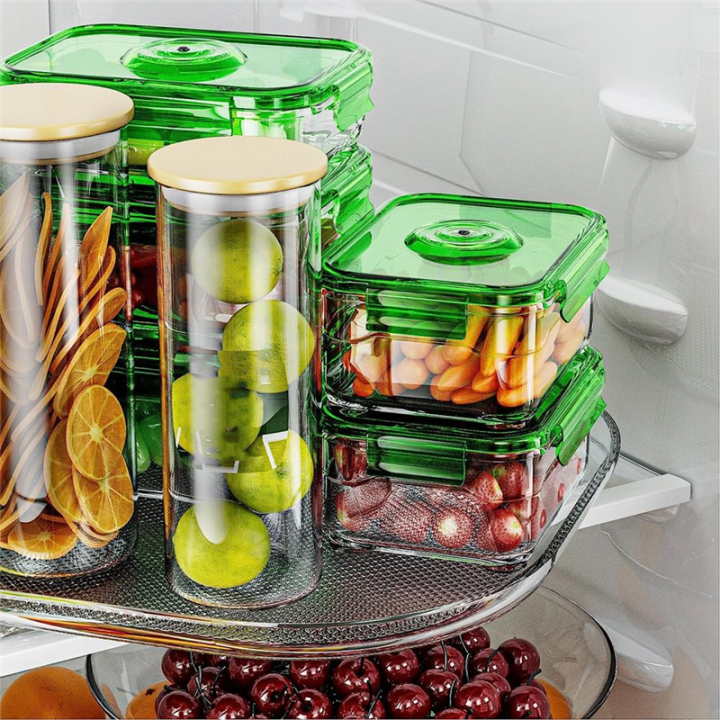 Clear%20Square%20Fridge%20Organizer%20Storage%20Home%20Rotating%20Storage%20Rack%20for%20Cabinet,%20Table,%20Pantry,%20Countertop%20-%20Image%202