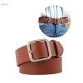 Women's PU Leather Belt Adjustable Female Waistband for Skirt Trousers Pants 100cm Camel Buckle. 