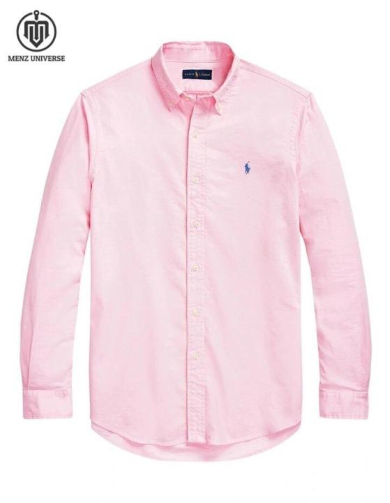 Man's%20cotton%20shirt%20full%20sleeve%20shirt%20Oxford%20shirt%20Ralph%20Lauren%20shirt%20-%20Pink%20-%20Image%203