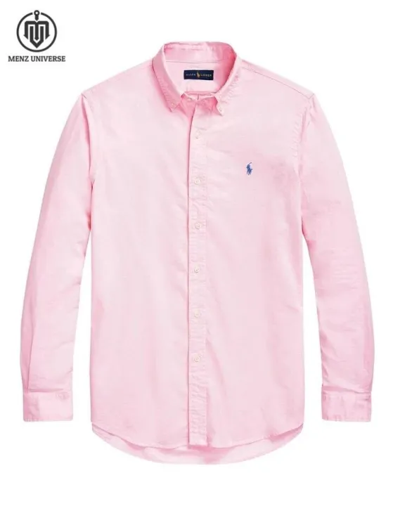 Man's%20cotton%20shirt%20full%20sleeve%20shirt%20Oxford%20shirt%20Ralph%20Lauren%20shirt%20-%20Pink%20-%20Image%203