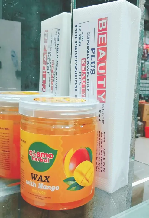 Cosmo%20Herbal%20Waxing%20Strip%2080%20pic%20+%20Mango%20Wax%20500gm%20-%20Image%202