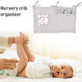 Diaper Storage Bag Wear Resistant Hanged on Crib Organizer Bag.