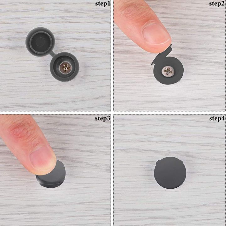 200%20Pcs%20Screw%20Cap%20Plastic%20Hinged%20Screw%20Head%20Covers%20Screw%20Cover%20Caps%20Snap-on%20Replacement%20Screw%20Decorative%20Covers%20(Grey)%20-%20Image%205