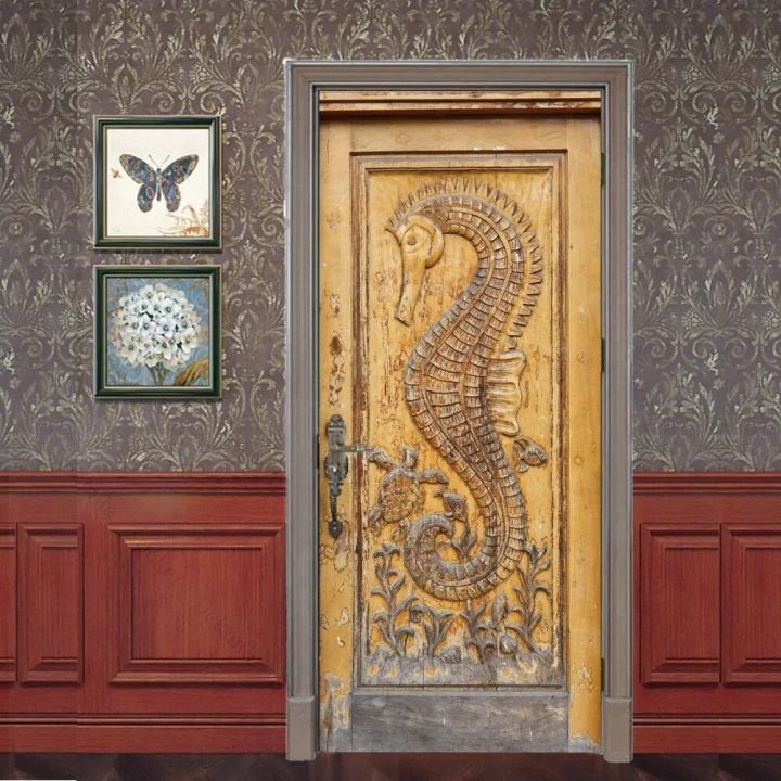 Carved%20Wood%20Panel%20Door%20Stickers%20Retro%20Decorative%20Sticker%20Self-adhesive%20Waterproof%20Relief%20Pattern%20Wallpaper%20Mural%20Apartment%20Decor%20-%20Image%204