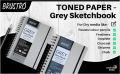 Brustro Toned Paper Grey Sketchbook Wiro Bound, Size 6" x 6" 120GSM- 120 Pages.