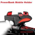 4 in 1 Bicycle USB Rechargeable Led Bicycle Light with Horn and Mobile Holder With PowerBank.
