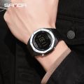 Sanda new model 6028 thermometer environment thermometer single movement display electronic watch for men and women.
