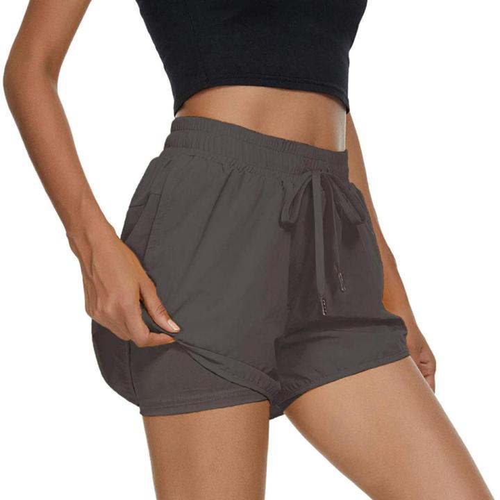 Shorts Sport Women Fitness Casual Comfy Drawstring Casual Yoga Shorts Elastic Waist Shorts Pants mallas cortas mujer E1