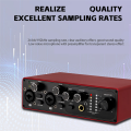 Sound Card Professional Audio Interface for 48V Microphone Musical Instrument Recording.