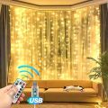 Curtain LED String Lights Garland Festival Christmas Decoration USB Remote Control Holiday Wedding Fairy Lights for Bedroom Home. 