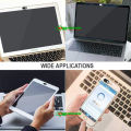 2 pcs x (Black-White) PVC Webcam Cover Mobile Laptop Front Camera Cover Self Adhesive Slider Protector. 