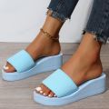JMPRS Knitted Wedges Slippers for Women 2024 Summer Chunky Platform Wedge Heels Sandals Woman Light Thick Sole Beach Shoes Mujer. 