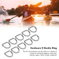 Hardware D Buckle Ring, Sturdy 10 PCS 316 Stainless Steel D Ring Slippy Surface for Surfboard.