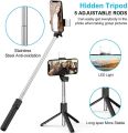 100cm Longest Tripod Stand + Selfie Stick Foldable Mini Tripod with Fill Light Bluetooth Remote Shutter Retractable Rod for Phone N08S/Q07 - Tripod.