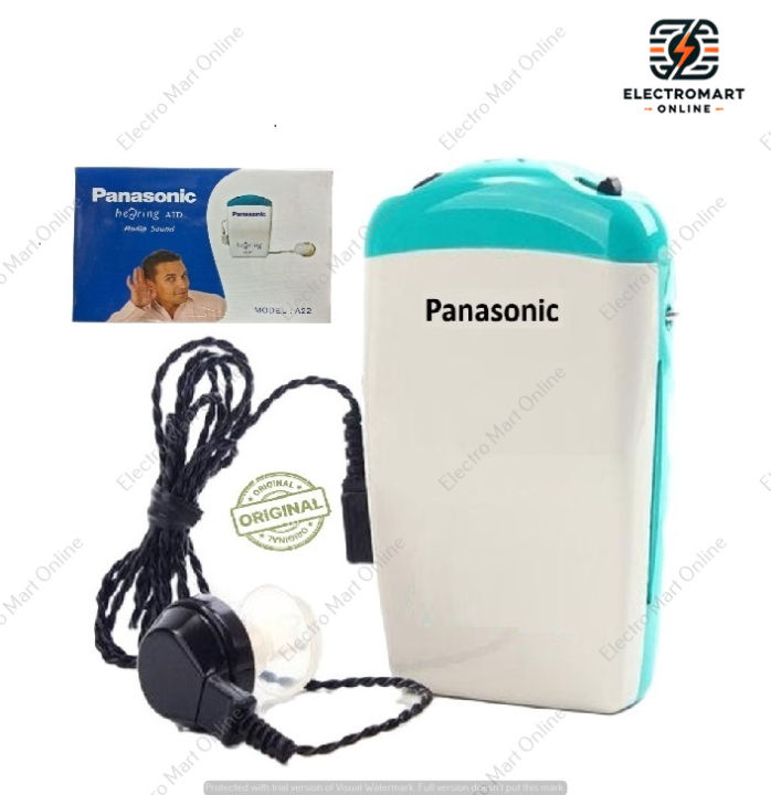 Panasonic A22 Pocket Type- 2 Pin Hearing Aid Sound Amplifier for Old Ager with storage Box